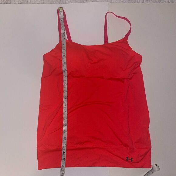 Under Armour Essential Banded Tank Top Open Back Coral Pink Active Wear Shirt XS - Picture 10 of 12